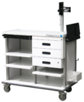 Featherweight double endoscopy cart with fold-down keyboard tray