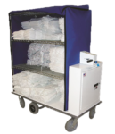 Ergo-Express motorized wired shelved linen cart