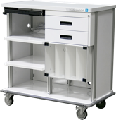 Featherweight double endoscopy workstation cart with keyboard tray - small