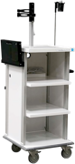 Featherweight single short endoscopy procedure cart with scope holder and monitor mount - small