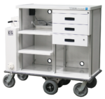 Featherweight motorized double endoscopy travel cart