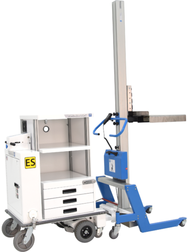 Motorized service cart with lifter