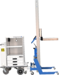 Motorized service cart with lifter - side