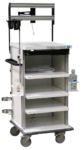 Single endoscopy tower cart with riser kit