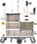 Double endoscopy travel cart with monitor stand